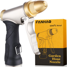 Garden Hose Nozzle, 100 Heavy Duty Metal Spray Nozzle High Pressure Water Nozzl