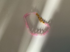 Handmade Braclet With Bows Made With Tiny Beads In Different Shades Of Pink