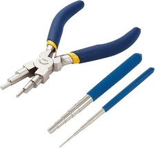 Wire Looping Tool, 2Pcs Wire Looping Mandrel and 1Pc 6 in 1 Bail Making Plier fo