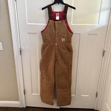 Carhartt Overalls Mens Not Sure Size Canvas Bib Workwear Double Knee Canvas Read
