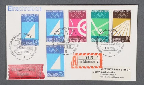 MayfairStamps Germany FDC 1969 Munchen Olympics Combo First Day Cover aax_08935