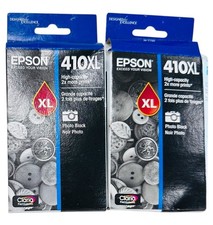 2 Epson 410XL High-Capacity Photo Black Ink Cartridge T410XL120 Exp: 2020/2021