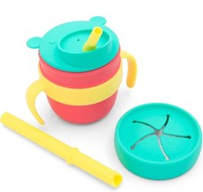 Easy Learn Drink Snack Set Baby Toddler Silicone Learning Cup Snack Set