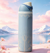 Owala Studded Garden 32 Oz Free Sip Special Edition Boho Floral Dots Blue New