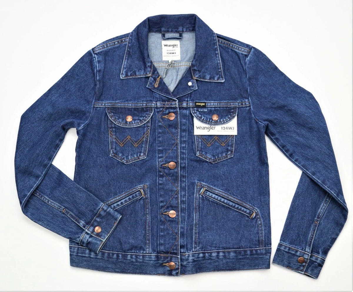 WRANGLER ICONS 124WJ WOMEN'S DENIM JACKET Size XS 100% Cotton Blue