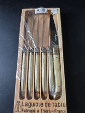 Laguiole Bee Steak Knives Set of 6 Cream Handle  Made In France Sealed NEW