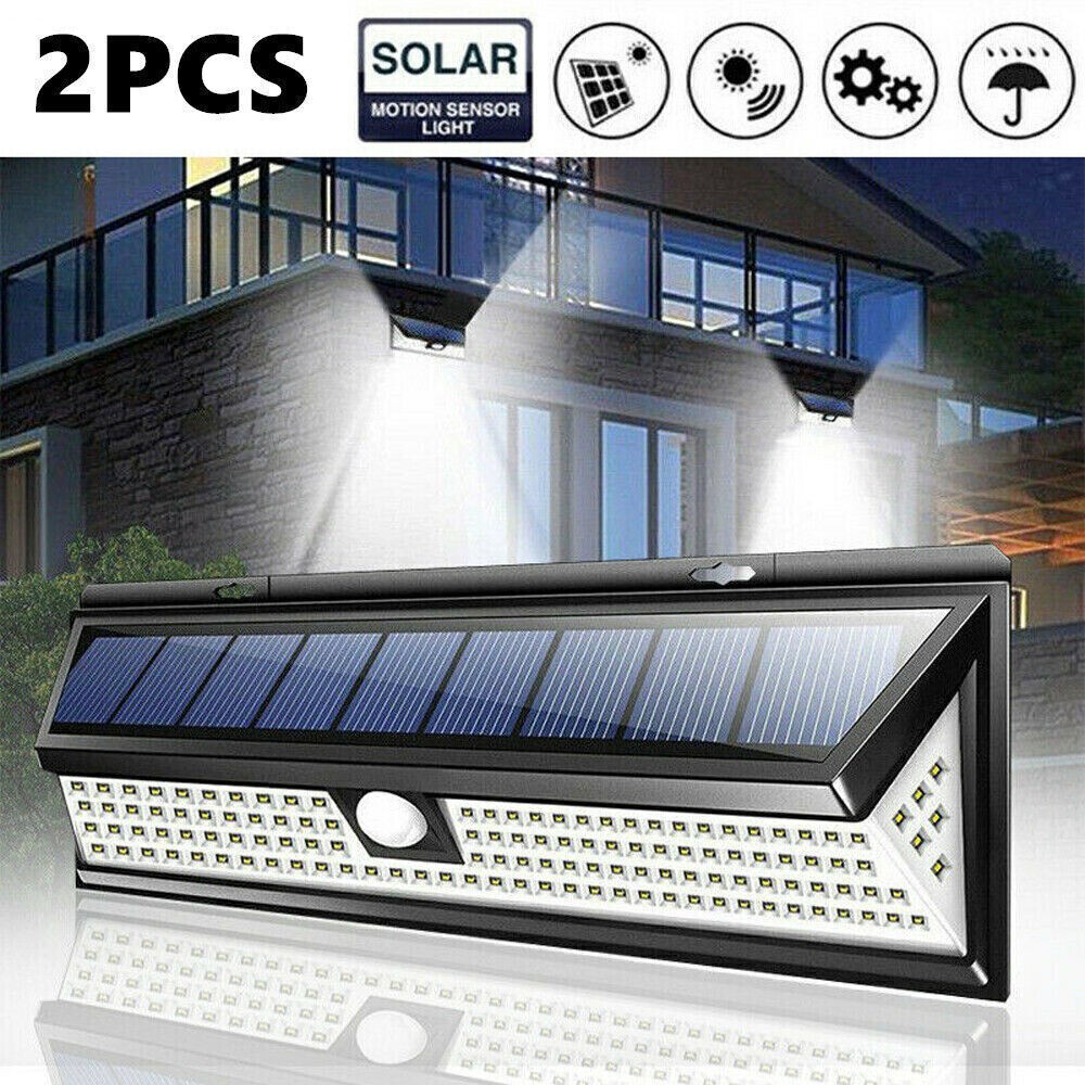 2pcs 118LED Solar Lamp Outdoor Garden Yard Waterproof Motion