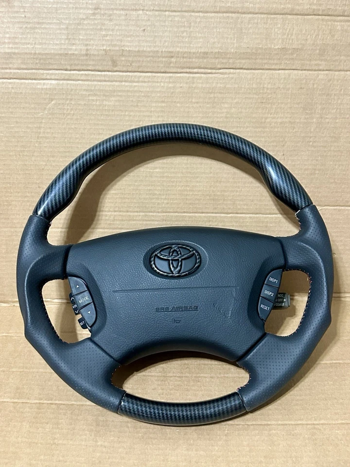 雷克萨斯 LS430 2001 - 2006 丰田 Celsior 方向盘黑色碳纤维 JDM 原始设备制造商 — 第 2/4 张图片