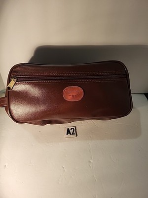 Sergio Valente Brown Leather Men's Toiletry Bag