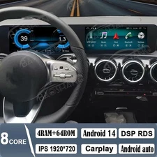 Dual Screen For Mercedes Benz A180 2017-2020 Android Car Radio Digital Cluster