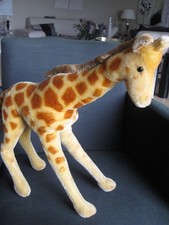 Steiff Giraffe 6350/? mit  Knopf und Fahne - alt - 40 cm Disney Stoffier
