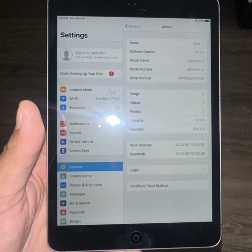 Apple iPad Mini 2 32GB WiFi Space Gray Tablet A A1489 - Picture 4 of 14