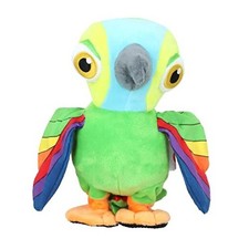 La Granja De Zenon - 20CM Interactive Parrot Pepe - Musical Plush - Repeat,