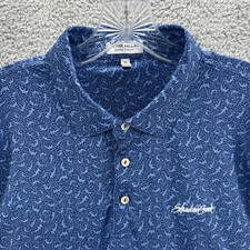 Peter Millar Polo Shirt Mens XL Geometric Summer Comfort Golf Performance Sharks