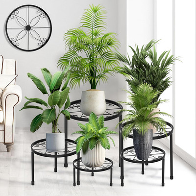 5 Pack Metal Plant Stands for Outdoor Indoor, Anti-Rust Iron Flower Pot Stand, H