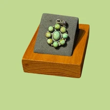 Sterling Silver Palomino Turquoise Cluster 9 StonePendant 