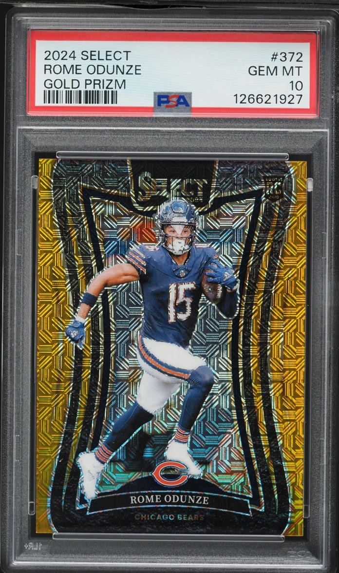 2024 Select Suite Level Gold Prizm Rome Odunze ROOKIE 10/10 #372 PSA 10