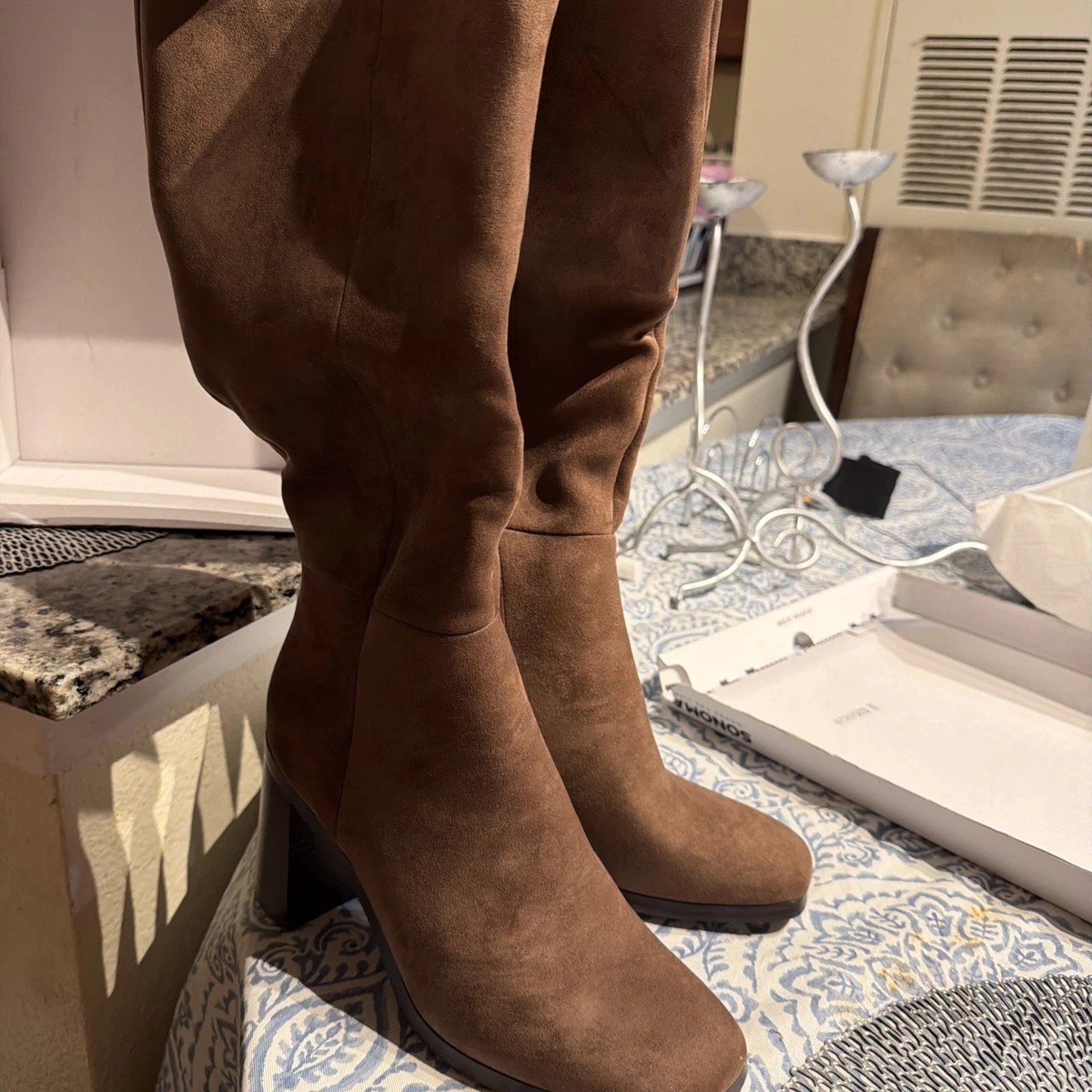 Sonoma Women\'s Wingtips Santigo Brown Boots Size 10 Faux Leather Lace Up NEW Used junior pe tall boots for sale main image 4