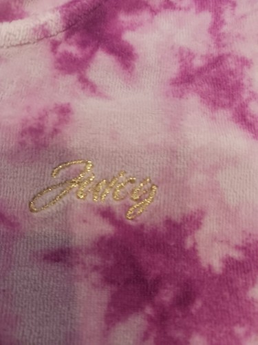 Juicy Couture Girls KIDS 6 Rare Gold Threaded Purple Pink Zip Hoodie Gift Best - Picture 3 of 5
