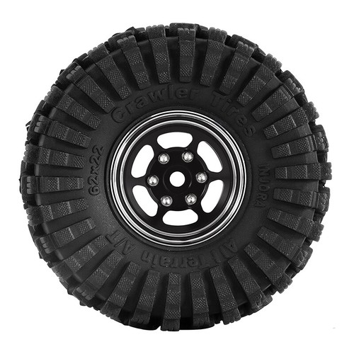 INJORA 1.0 Plus Llantas de Aro de Latón Beadlock para 1/24 1/18 RC Crawler TRX4M Ascent18 SCX24 FCX24 Mejoras (Negro