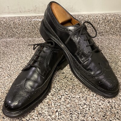 Vintage Worthmore by Florsheim Black Scotch Grain Longwing Blucher Men's 8.5C US