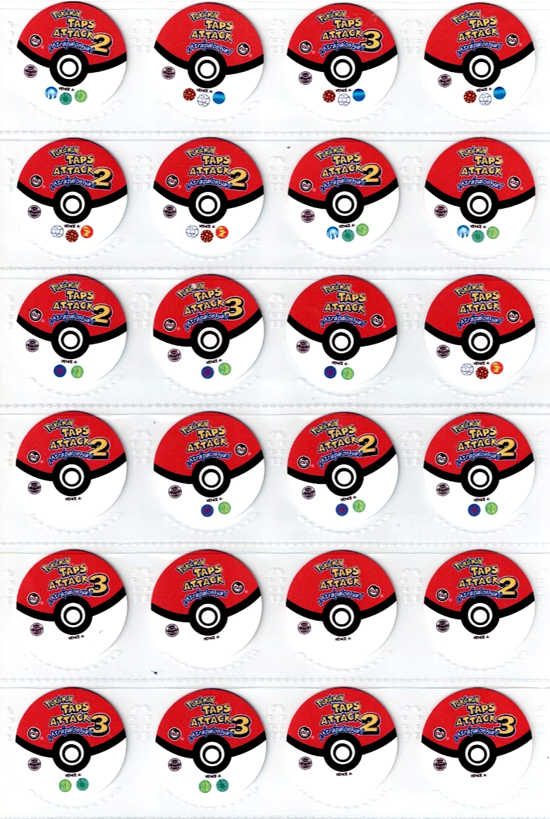 2023 TAZOS POKEMON KANTO ATTACK Full Set 152/152 Peru Edition Pogs