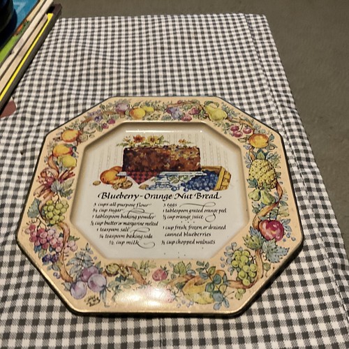 Vintage 1982 Avon Products Blueberry Orange Nut Bread Recipe Decorator Plate - Picture 4 of 15