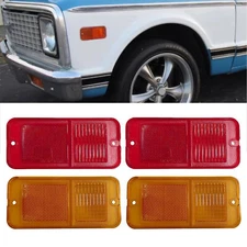 4 Fender Indicator Clearance Side Marker Light Housing For 1968-1972 Chevy Truck