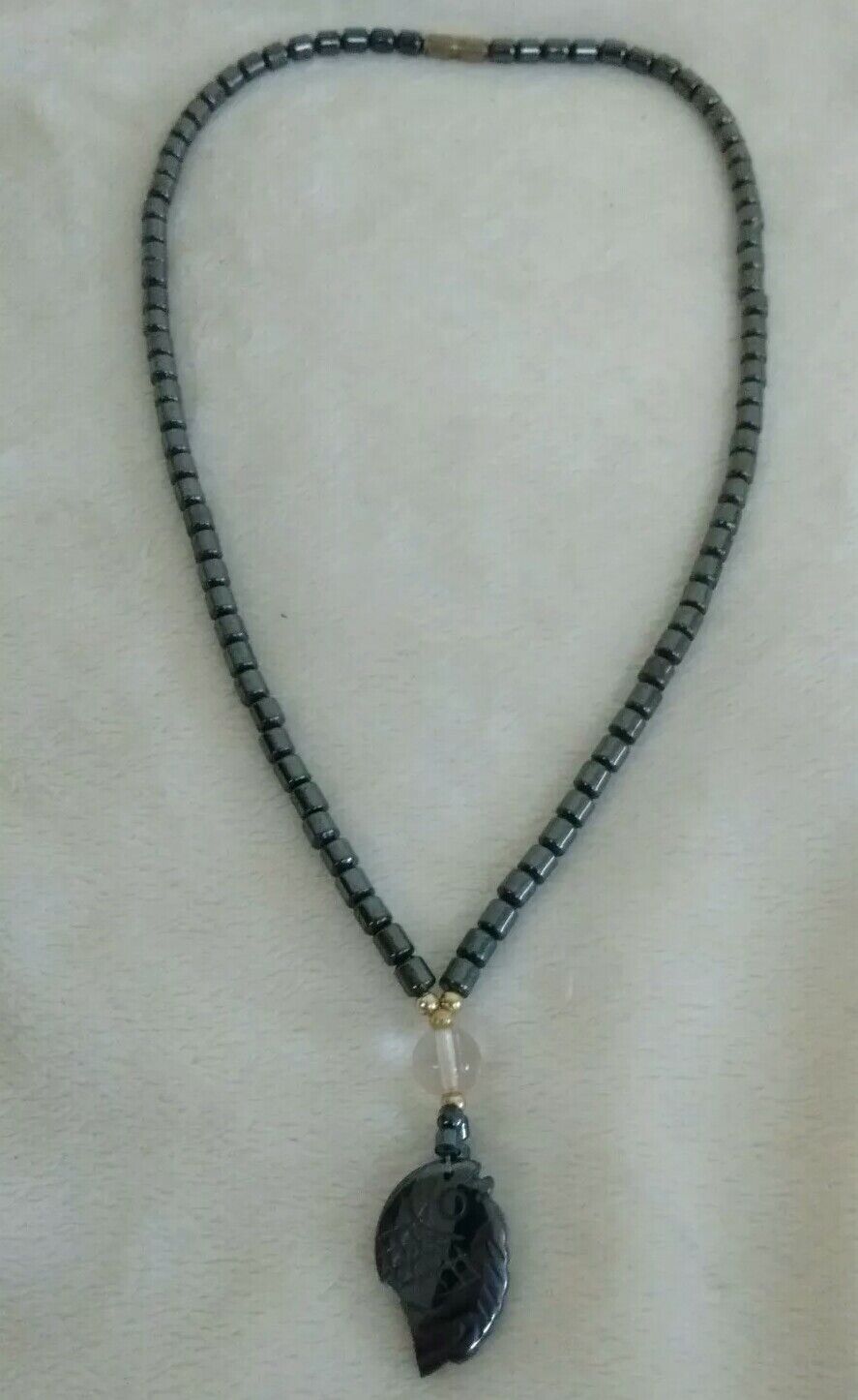 Hematite Choker Necklace OFFicial mail order with Pendant Fish Reservation