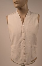 ANTIQUE EDWARDIAN WHITE PICQUET COTTON WAISTCOAT VEST 