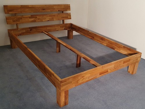 Massivholzbett Bett Bettgestell 140 x 200 cm Eiche massiv geölt Doppelbett - Bild 3 von 6