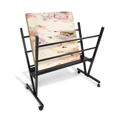 Art Storage Rack W/ Rolling Casters Art Display Rack Stand For Artwork, Posters