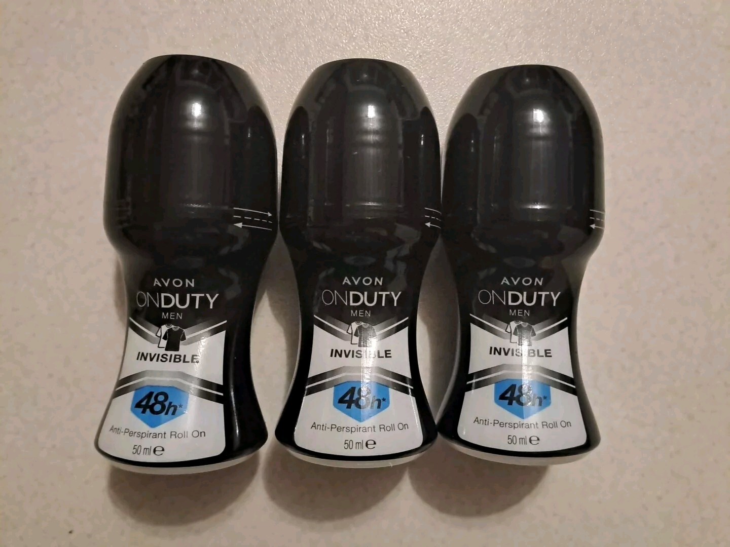 3 x Avon On Duty Roll-On Invisible 48h Anti-Perspirant Deodorant For Him