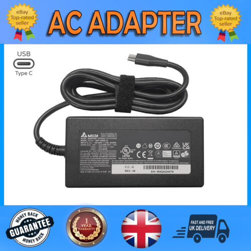 ADAPTADOR DE CA USB TIPO C 100W PARA DELL CHROMEBOOK 14 3400 P101G001 K7HM4 - Imagen 1 de 5