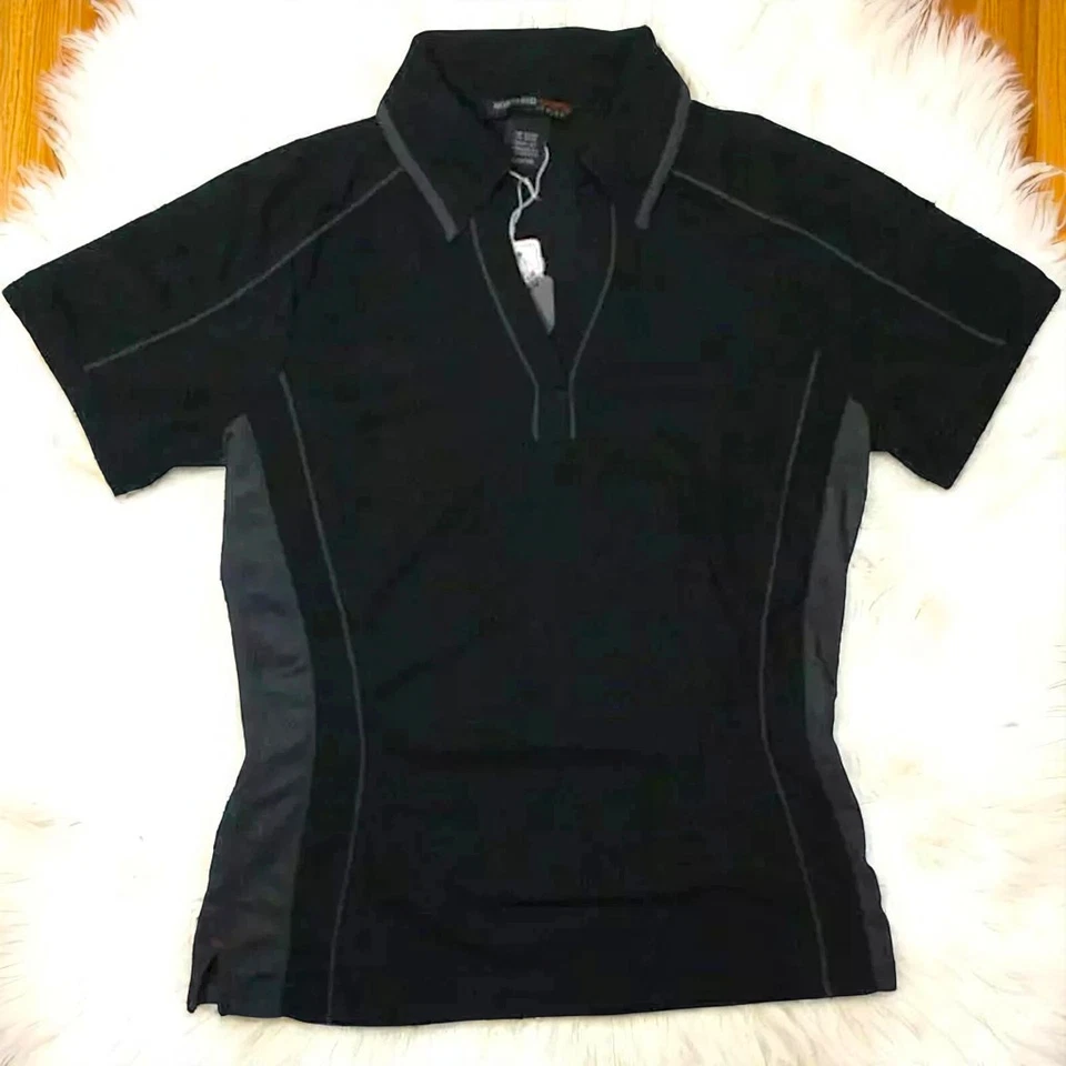 Polo North End Damas Trabajo Xs Polo Negro Nuevo con Etiquetas Foto 2 de 4