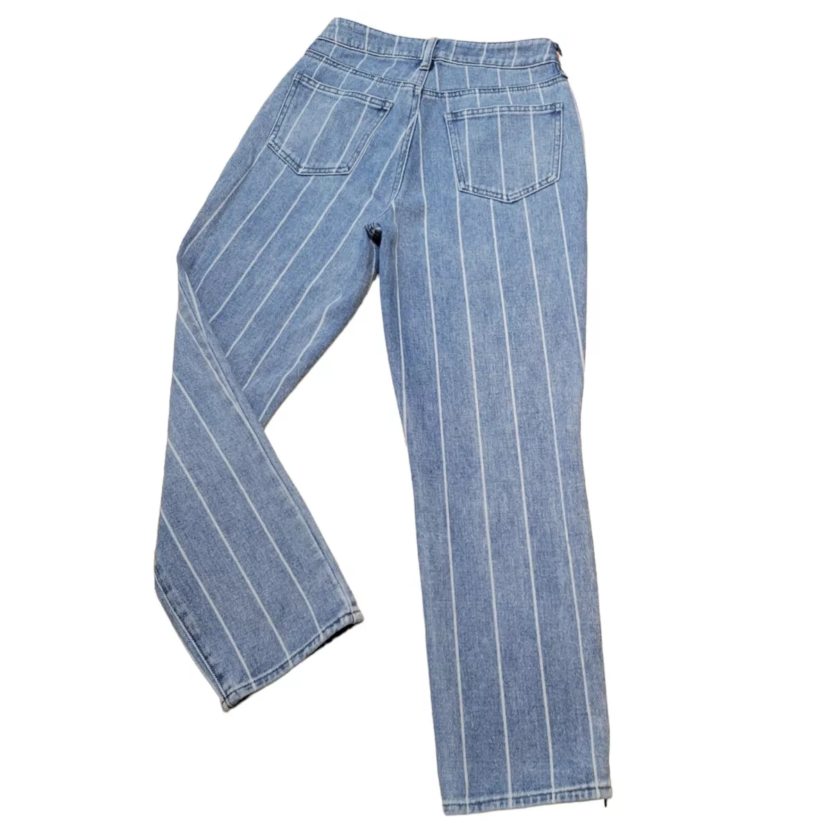 PacSun Striped Jeans 24 Mom High Rise Tapered Ankle Length Light