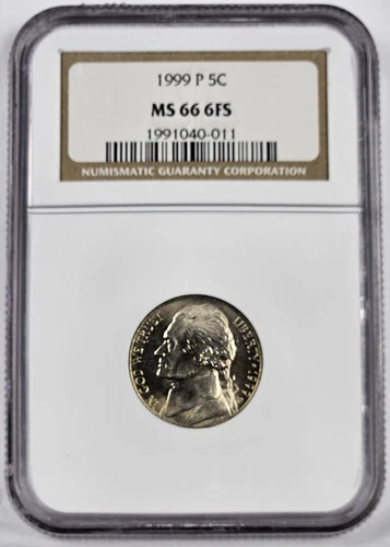 1999 P Jefferson Nickel *** NGC MS 66 6FS