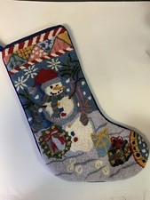 Christmas Stocking Punch Embroidery Snowman Snowflakes