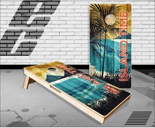 Island Time Beach Cornhole Boards Bean Bag Toss Game
