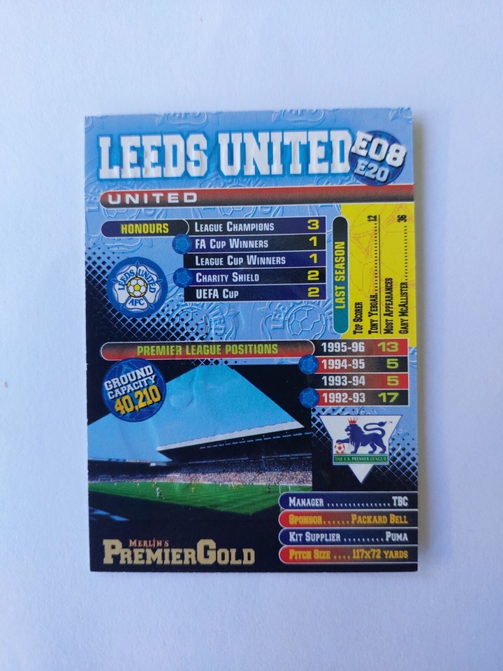 Carte à Collectionner Paulo Futre – Merlin Premier League Gold 1996, N°152, état Proche Neuf