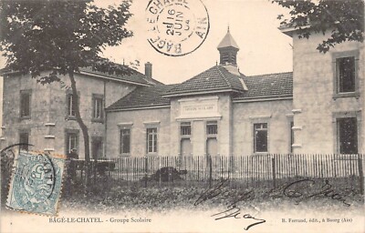 Old postcard-Bâgé-le-Châtel - school group (121391)