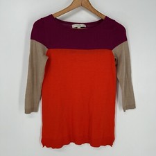 Ann Taylor LOFT Sweater Womens XSP Multicolor Colorblock Wool Acrylic Blend