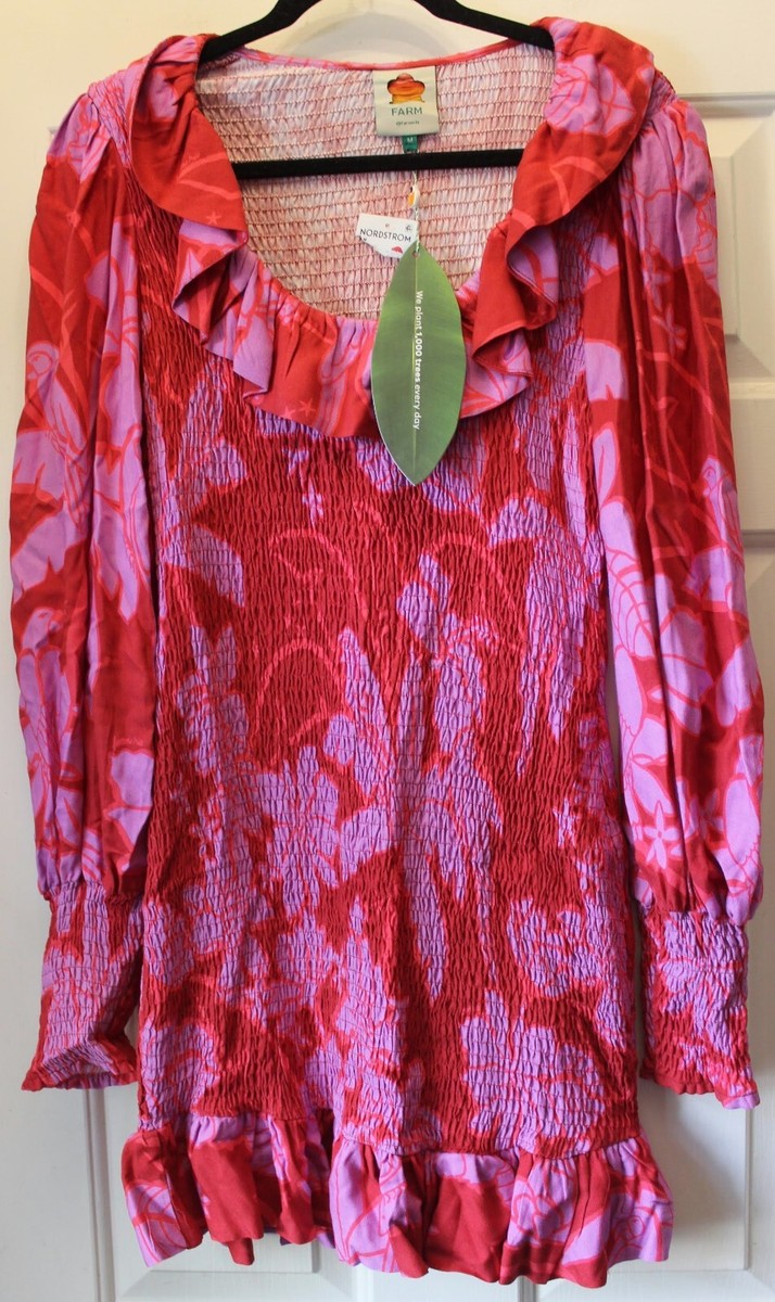 farm rio burgundy dress New NWT Living Nature mini viscose pink long sleeve M craft pattern Identity V Scarlet Priestess Size:US 14 / UK 18 / EU 44 neutral clothing and lifestyle