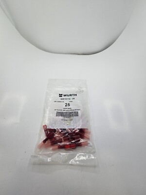 (QTY 50)  WURTH  22-18-AWG-.250-INSUL-Male 3M-RED Crimp/Seal 82015114