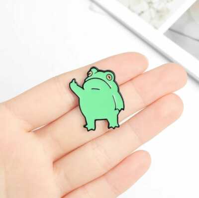 Broche Grenouille Mignonne En Alliage - Émail, Design Cartoon - Accessoire Décoratif Pour Vêtements, Sacs