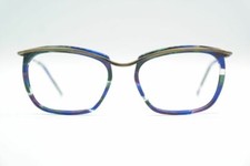 Vintage Brendel 5037 Gunmetal Blue Oval Glasses Eyeglass Frame NOS
