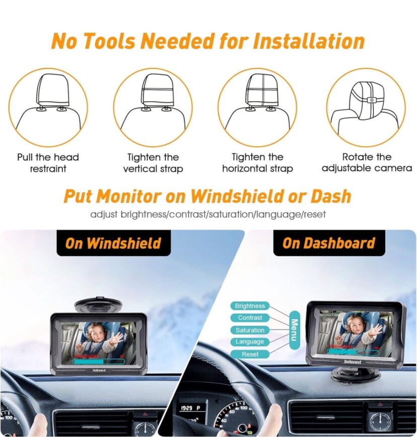 Dohonest Baby Car Camera for Backseat HD 1080P Easy Setup Carseat Camera Rear F Falak Tayyeb