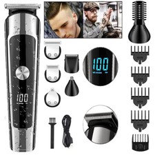 Cordless Men's Electric Barber Hair Trimmer Clipper Body Beard Kit Professional