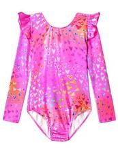 Gymnastics Leotards for GirlsRuffle Long Sleeve Leotards For GirlsAthletic Da...