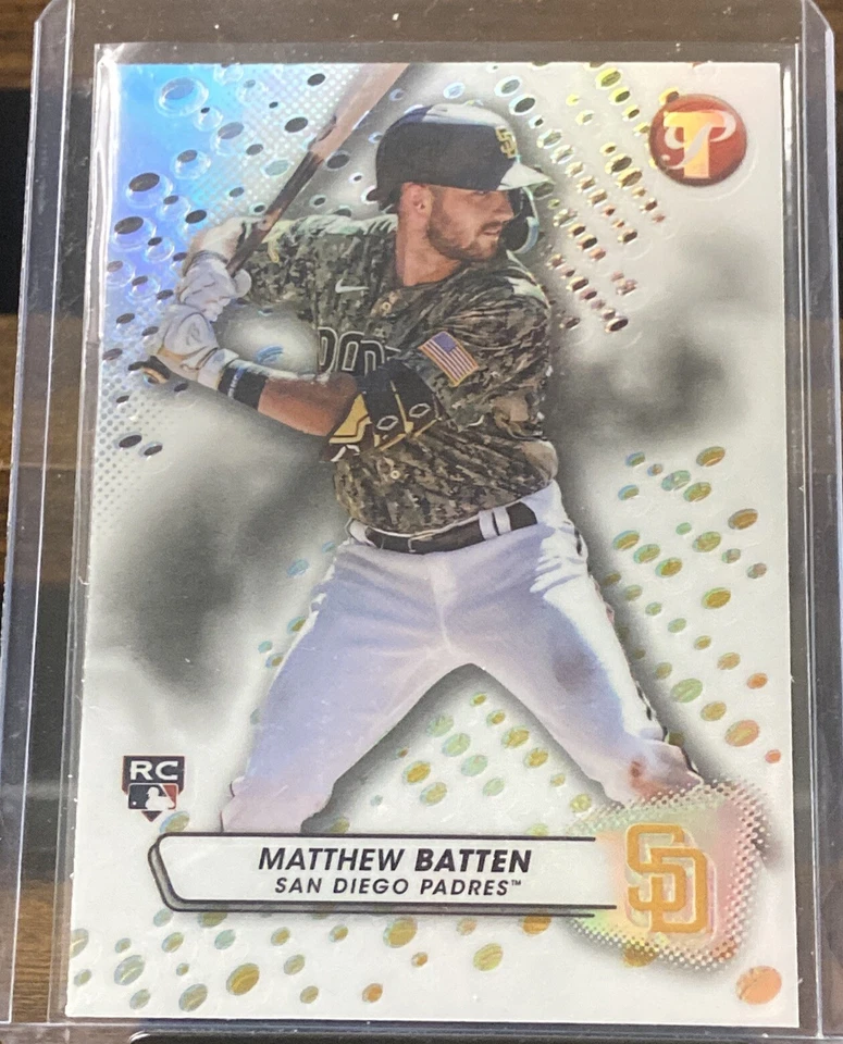 2023 Topps Pristine Matthew Batten Pristine Refractor Rookie RC #225 Padres - Image 2 of 3